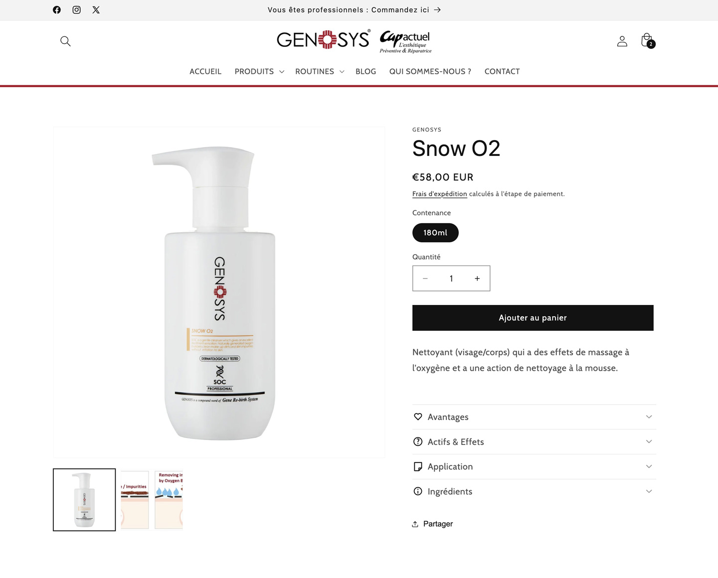 E-commerce Genosis France - Shopify