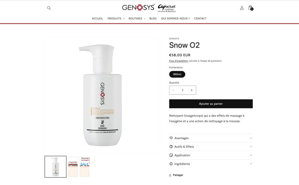 Genosys France : Site E-Commerce Shopify